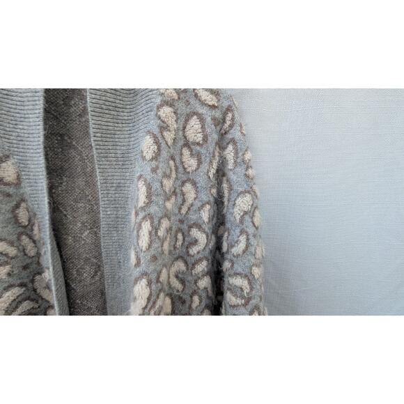 Look By M New York Leopard Animal Print Cardigan Sweater Dolman os soft roomy - Picture 5 of 6